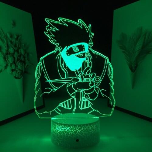 Manga 3D Lamp Hatake Anime Figure LED Lamp Remote Touch Switch Colorful Nightlight for Child GIft Bedroom Decoration Light