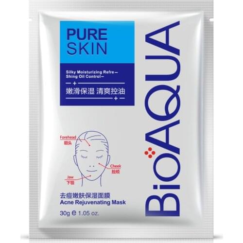 BIOAQUA acne skin moisturizing mask replenishing water, controlling oil, shrinking pores, brightening skin color and facial mask