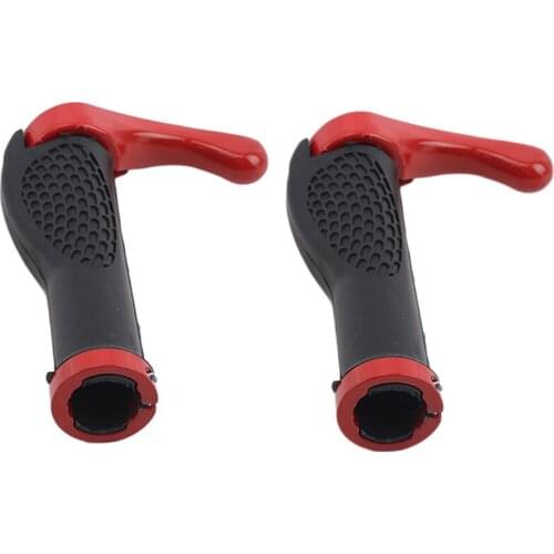 Cycling Handle Grip Bar End Durable Anti-slip Rubber Aluminum Alloy MTB Mountain Road Bike Bicycle Lock-on Handlebar Cover 2PCS
