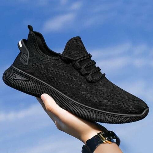 Vulcanized Shoes for Men Fashion Mesh Sneakers Men Lace Up Low Top Jogging Shoes Man Loafer Footwear Breathable Air Flat Sports