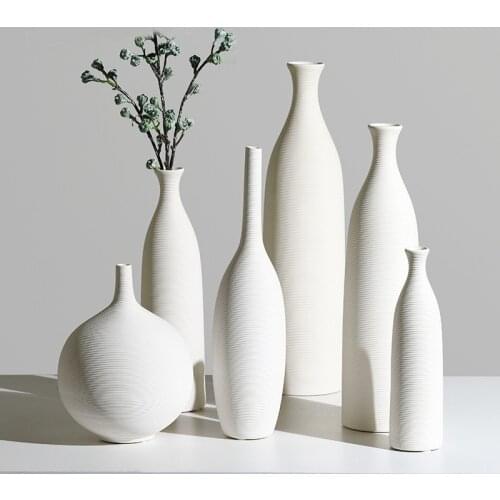Japanese Ceramic Vase Art Modern Home Decoration Living Room Table Decoration Office Decor Minimalist White Ikebana Vases Gifts