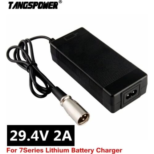 29.4V 2A Charger for 24V 25.2V 25.9V 29.4V 7S lithium battery pack 29.4V recharger e-bike charger EU/AU/US Plug XLRM Connector