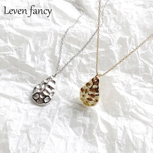 Gold Silver Irregular Shaped Necklaces Pendants for Women Personality Lady 100% 925 Sterling Silver Fine Jewelry Conch Necklace