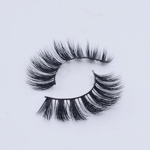 100% real mink fur false eyelash 3D strip mink lashes free shipping
