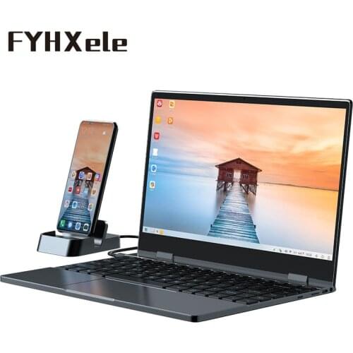 1080P HDMI Portable Monitor 13.3'' 10 Points IPS TouchScreen Panel Backlit Keyboard With Battery USB-C Metallic 360° Rotation