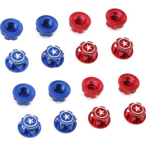 4pcs Aluminum 17mm Wheel Hub Hex Nuts Dustproof Anti-Skid Non-slip For 1/8 Traxxas X-Maxx Summit E-Revo ARRMA Buggy RC Truck Car