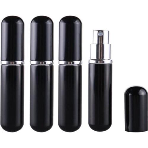5ml HIgh Quality Makeup Tools Small Black Aluminium+Glass Perfume Spray Bottle 5cc Portable Cosmetic Atomizer F20172667