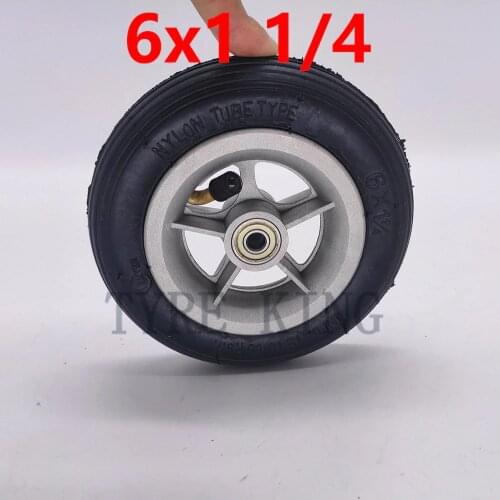 6 Inch 6x1 1/4 Inner Tube Outer Tyre Wheel for 6*1 1/4 Inflation Wheel Wheelchair Pneumatic Gas Mini Electric Scooter Accessory
