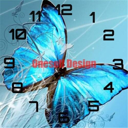 5d diamond painting clock butterfly diamond mosaic sale with clock diy frame decoration home diamond mosaic sale wall sticker