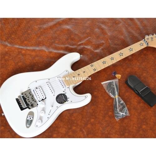 High quality white double electric guitar five-pointed star inlaid heritage classic free shipping can be customized