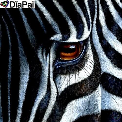 DiaPai 100% Full Square/Round Drill 5D DIY Diamond Painting "Animal zebra" Diamond Embroidery Cross Stitch 3D Decor A18860
