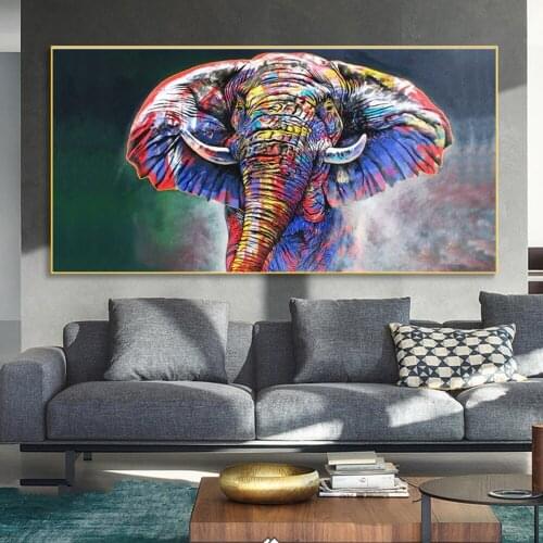Graffiti Art Elephant Canvas Paintings On The Wall Posters And Prints Colorful Animals Wall Pictures For Kids Room