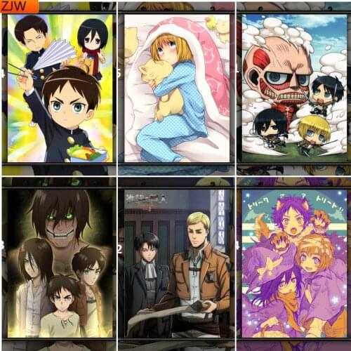 There Was Ck Onchitan Eren Ei Mikasa Armin Er Ui Japanese Anime Diamond Painting Diamond Mosaic Cross Stitch Kits Room Decora