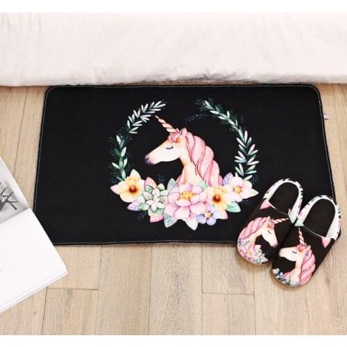 Strawberry Bantang Girl Heart Unicorn Nordic Comfortable Mat Home Door Mat Floor Mat Bathroom Mat Round