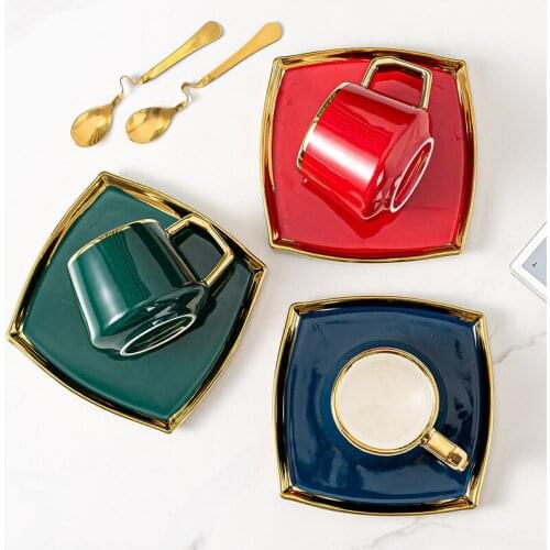 Hotel coffee shop mug creative simple coffee cup and saucer European Phnom Penh ceramic cups and saucers turkish tea cups