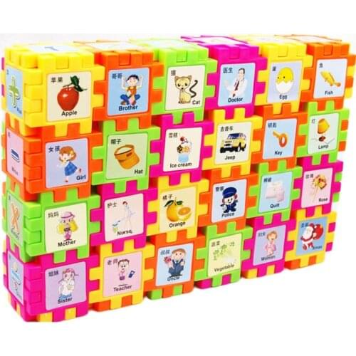 68PCS/Set Cartoon Numbers & Fruits & Vehicles Plastic Building Blocks Educational Learning Game Toys for Kids Children