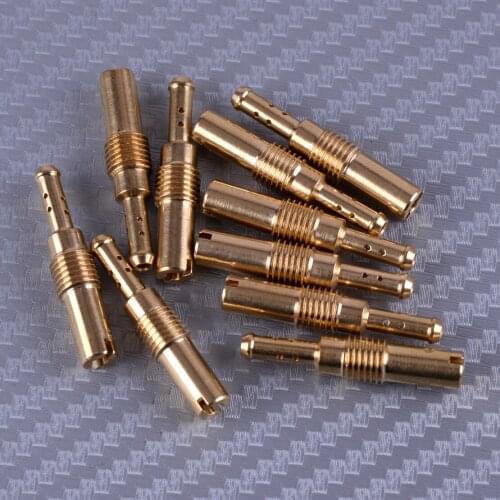 LEATOSK High Quality 10Pcs Carburetor Slow Pilot Jet Kit Gold Copper Fit for Keihin PWK OKO 32 35 38 40 42 45 48 50 52 55 Jet
