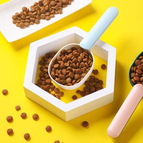 Multifunctional Dog Food Spoon Pet Feeding Spoon With Sealed Bag Clip Creative Measuring Cup Curved Design Easy To Clean