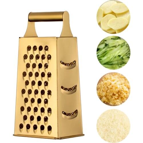 1PC Stainless Steel 4 Sides Multifunction Handheld Multi-functional Grinding Garlic Ginger Fruit Vegetable Planer Slicer Cutter