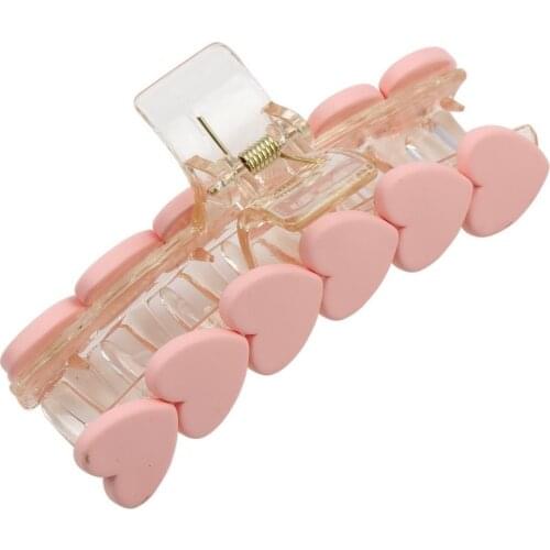 Fashion New Plastic Gripper Hair Claws Hairpins Clamp Barrette Hairgrips Hairwear Jewelry Colorful Heart Hair Clips for Women