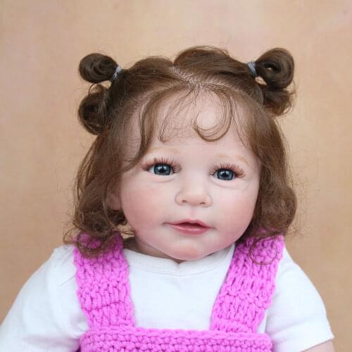 55 CM 3D-Paint Skin Soft Silicone Reborn Baby Doll Toy For Girl Lifelike Princess Toddler Lisa Bebe Dress Up Boneca Gift