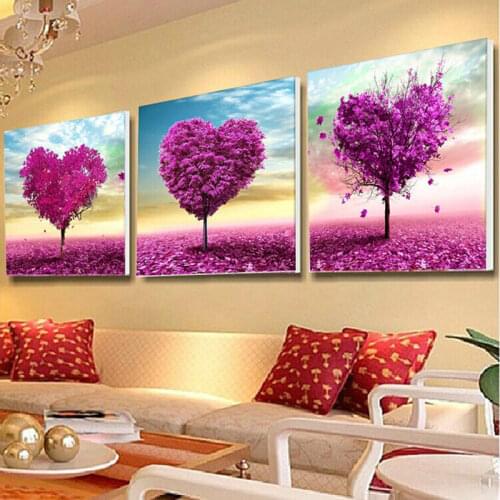 Zozack Purple love tree Counted DMC DIY chinese Accurate printing patterns Cross Stitch Kit Embroidery Set,Needlework,Home Decor