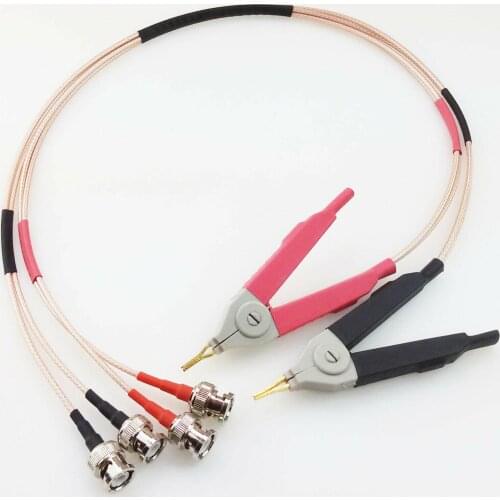 Set 4 BNC male to LCR Kelvin Alligator clip Test Probe Leads Cable Connector 178 RG 316 Pigtail Cable 100cm 39" for Oscilloscope