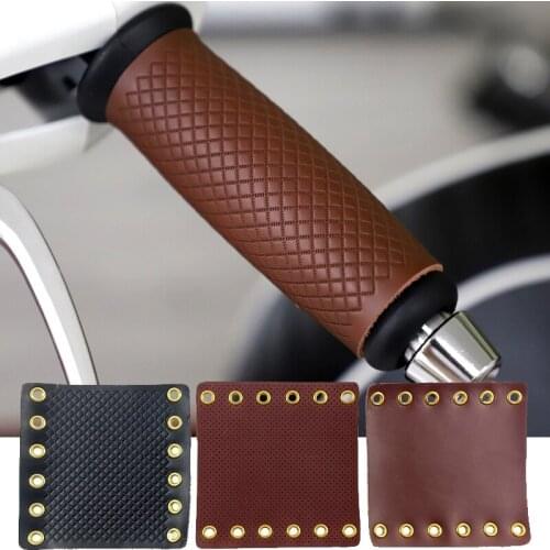 Motorcycle Handle Grip Throttle Covers Retro Wraps Handlebar for Cafe Racer moto Old General Accessories Leather Grips Covers