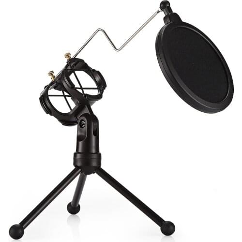 Desktop Microphone Holder Bracket with Double Filter Stand
