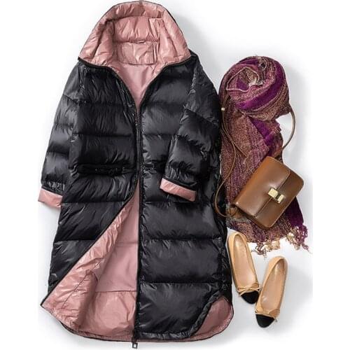 2019 New Winter Ultra Light White Duck Down Jacket Women Slim Down Long Coat Parkas Female Warm Parkas Snow Outwear M376