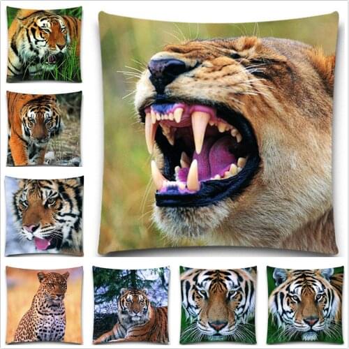 Animals Tiger Pillow case Decor Home Wholesale 5 size Cotton Polyester Cushion Cover throw pillows covers