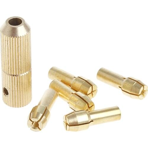 1 Set 5Pcs 0.5-3.0mm Micro Twist Hand Drill Kit Chuck Electric Drill Bit Collet 3.17mm