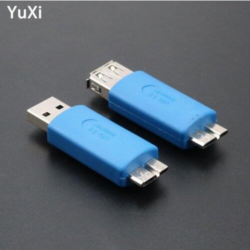 YuXi Blue USB 3.0 USB3.0 Micro B male to type A Female USB 3.0 to Micro B 3.0 Adapter Extender convertor with OTG function