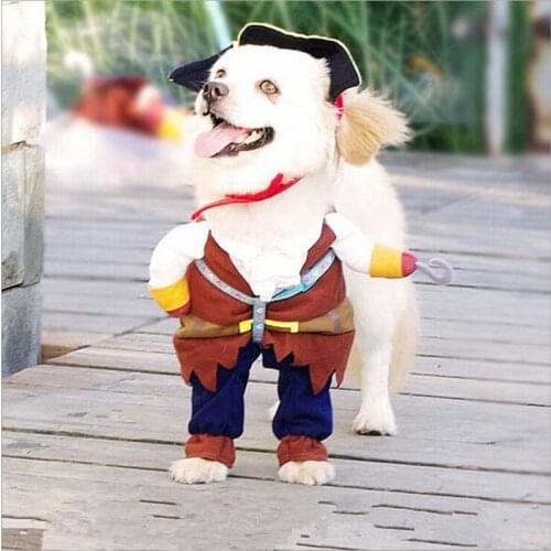 Practical Funny Pet Clothes Cosplay Pirate Dog Cat Halloween Party Cute Costume Clothing Comfort For Small Medium Dog