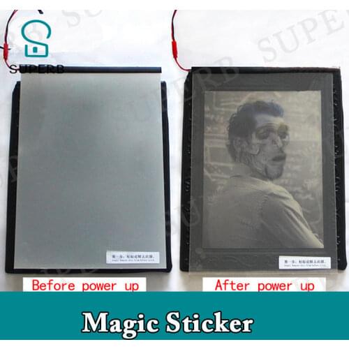 Superb escape room props magic sticker power on the stick to make it transparent show the hidden clues behind the magic sticker