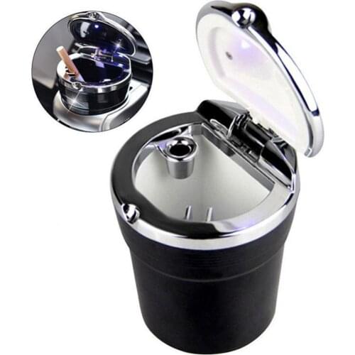 Luxury LED Light Ashtray Mini Portable Car Auto Travel Cigarettes Ash Storage Holder Cup Ash tray Cylinder