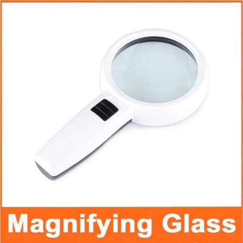 New 30X LED Illuminated Handheld Reading Magnifying Glass Magnifier Jewelry Loupe with Lamps and Big Lens for Old Man