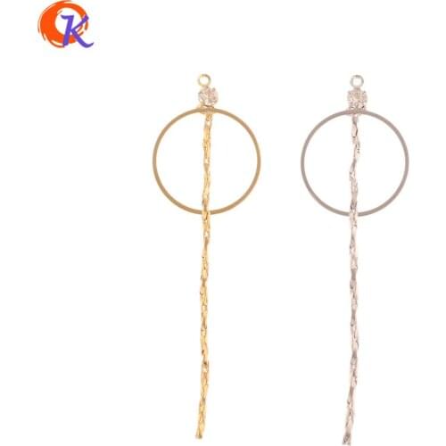 Cordial Design 40Pcs 20*56MM Jewelry Making/DIY Earring Connectors/CZ Loop Shape/Genuine Gold Plating/Hand Made/Earring Findings