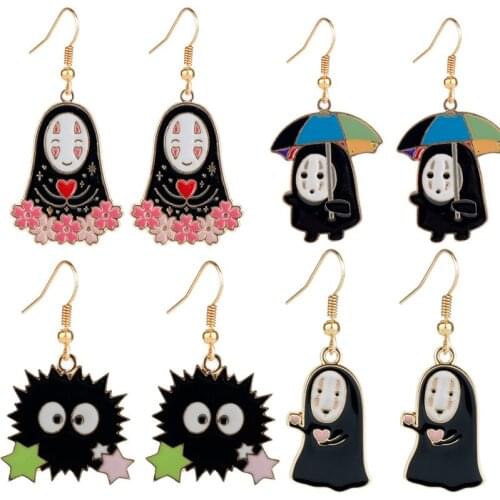 Japan and South Korea New Cartoon Animation Spirited Away Ghost Stud Earrings Fashion Creative Alloy Women Stud Earrings Jewelry