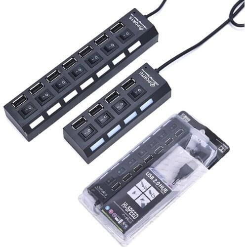 4/7 Ports LED Socket USB Hub Powered Charging Splitter Phone/Laptop/U Disk High Quality