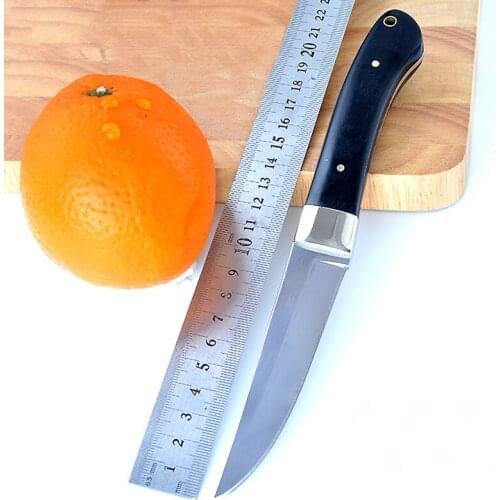 Swayboo Fixed Blade Knife 5cr15 Steel Color Wooden copper Handle Hunting Knife Household Fruit Knife With Nylon Knife Set