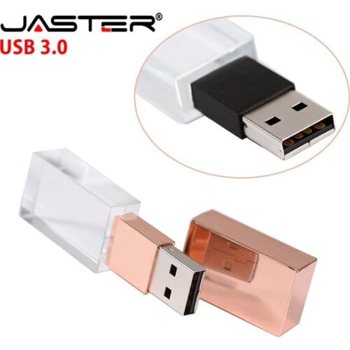 JASTER Crystal USB 3.0 Flash Starter USB Pen Drive 4GB 16GB 32GB 64GB128gb USB Flash Drive 3D Engraving Logo/Car Gift