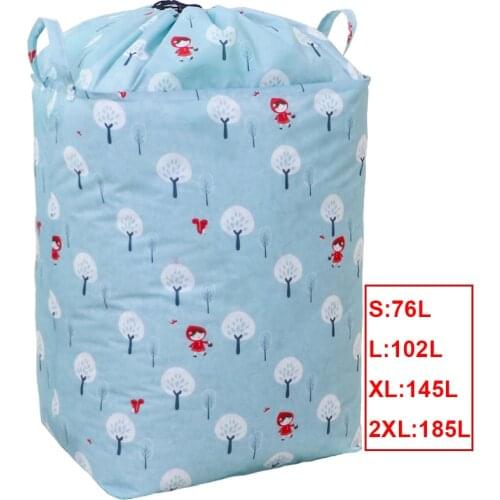 145/185L Large Capacity Foldable Quilt Clothing Storage Bag Closet Organizer Toy Storage Bag Dustproof Quilt Bag With Drawstring