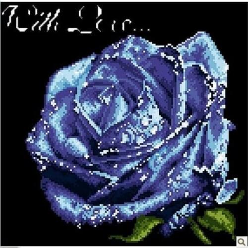 Embroidery Package Hot Sell Best Quality Cross Stitch Kits Bluelover Rose Flower Free Shipping