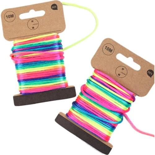 10M Multicolor Thread Cord Braided Bracelet String Knitting Yarn Rope Chinese Knot Cord Nylon Cord Macrame Rattail 2.5mm