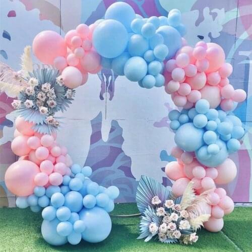 132pcs Baby Pink Balloon Garland Arch Kit Macaron Blue Globos for Baby Shower Gender Reveal Birthday Party Wedding Decoration