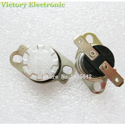 5PCS/LOT KSD301 120 Degree 250V 10A Normal Close Temperature Controlled Switch Thermostat switches