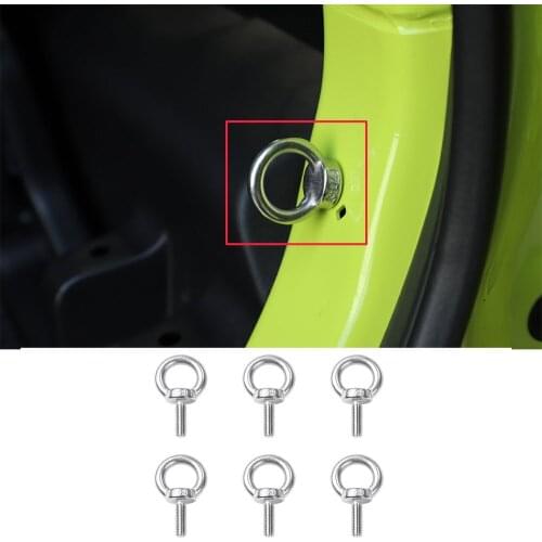 6PCS Stainless Steel Round Hole Screws Decorative Cover For Suzuki Jimny 2019