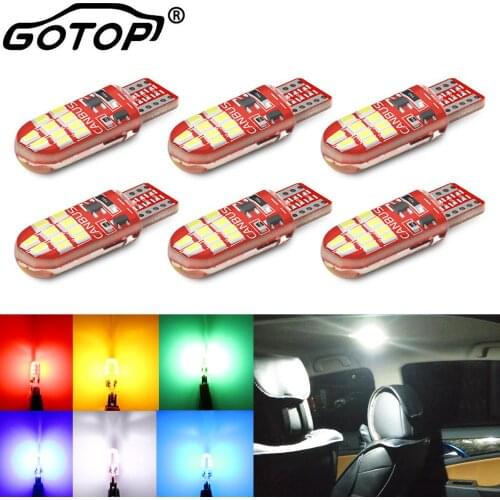 6pcs T10 W5W WY5W 194 168 Canbus Led Bulb 501 3014 Chips Car Turn Side Light Marker Lamp Wedge Parking Light Turn Side Light