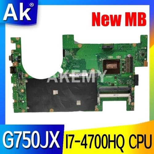 Akemy G750JX mainboard I7-4700HQ CPU For ASUS G750JX G750J laptop motherboard 100% Tested Support GTX770M /3GB graphics card